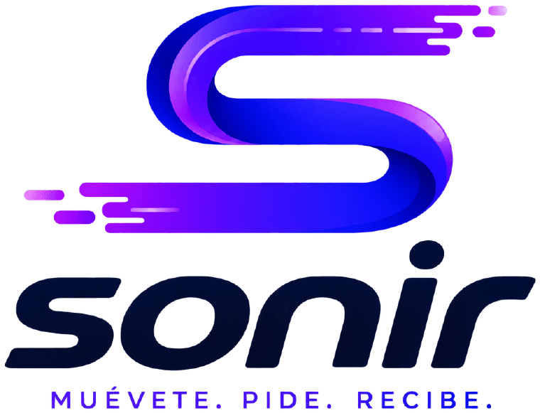 Logo de Sonir: Muévete. Pide. Recibe.